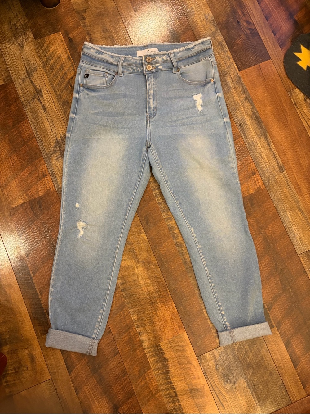 KanCan Light Blue Women's Distressed Relaxed Jeans